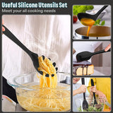 6pcs Kitchen Utensil Set Silicone Black Non-stick