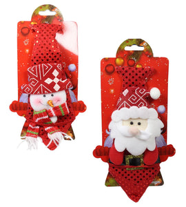 Christmas festive Santa /snowman tie with elastic