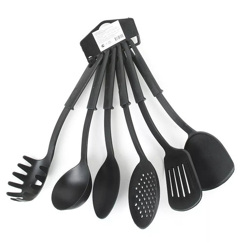 6pcs Kitchen Utensil Set Silicone Black Non-stick